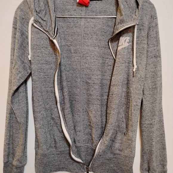 Nike Kids Gray Zip-Up Natural Soft Cotton & Polyester Hoodie S - Picture 7 of 9